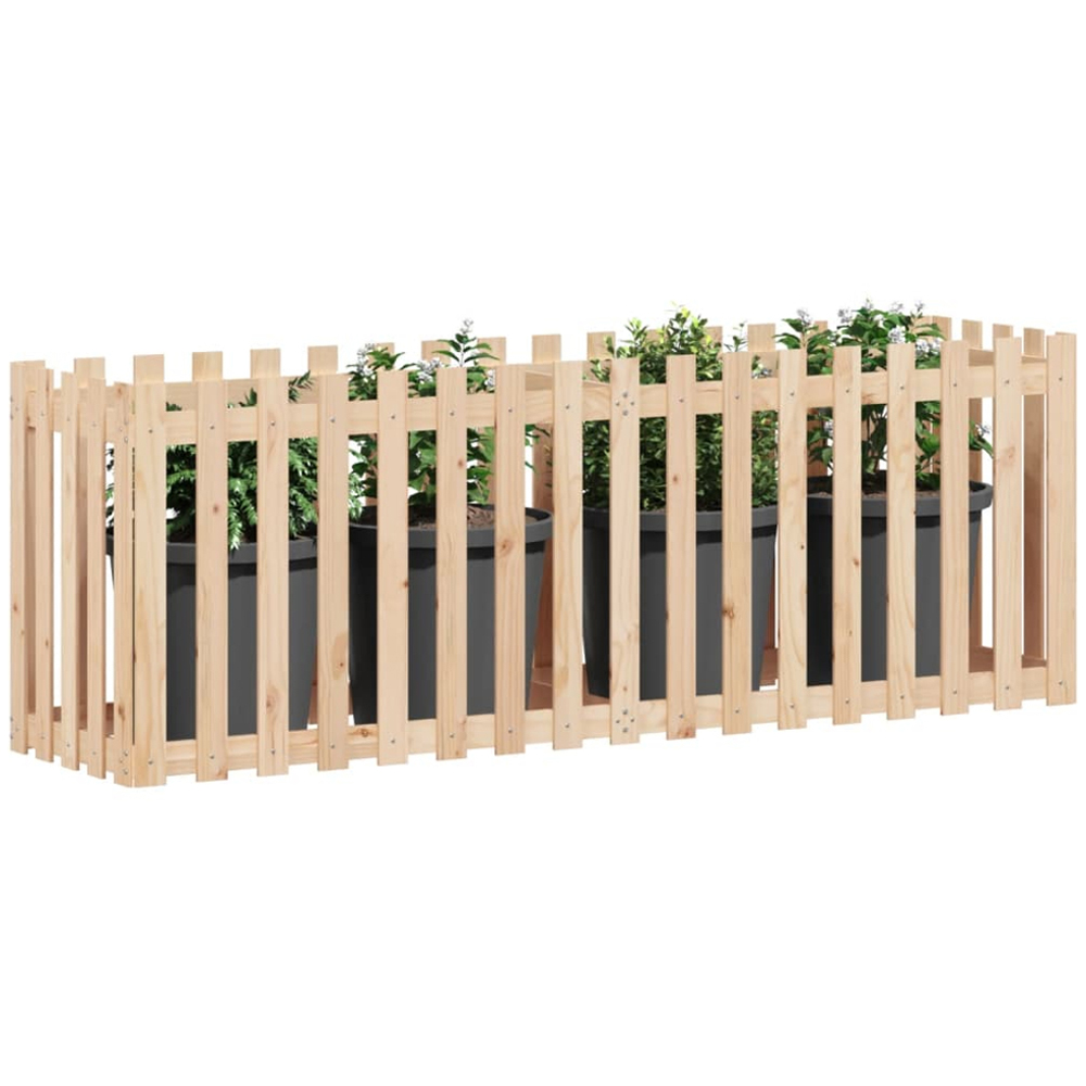 vidaXL Brown Solid Pine Wood Raised Garden Bed 70 x 200 x 50cm Image 2