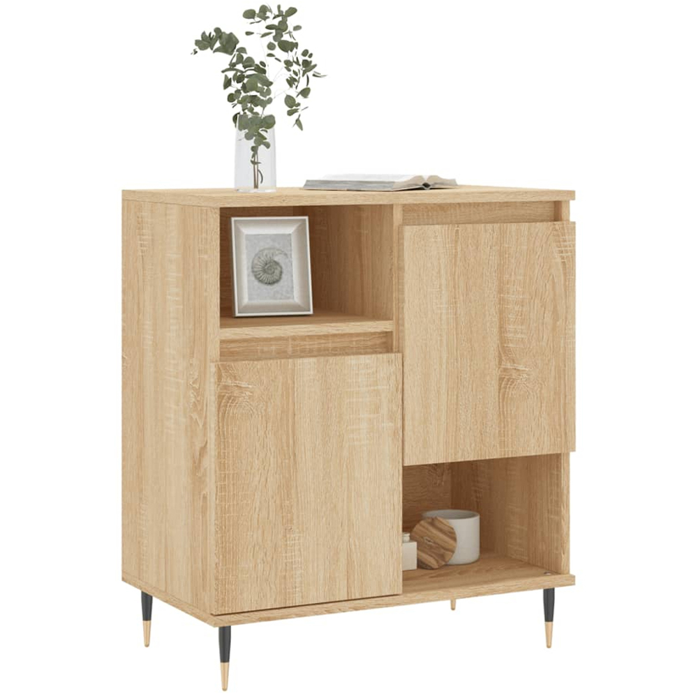 vidaXL 2 Door 2 Shelf Sonoma Oak Sideboard Image 3