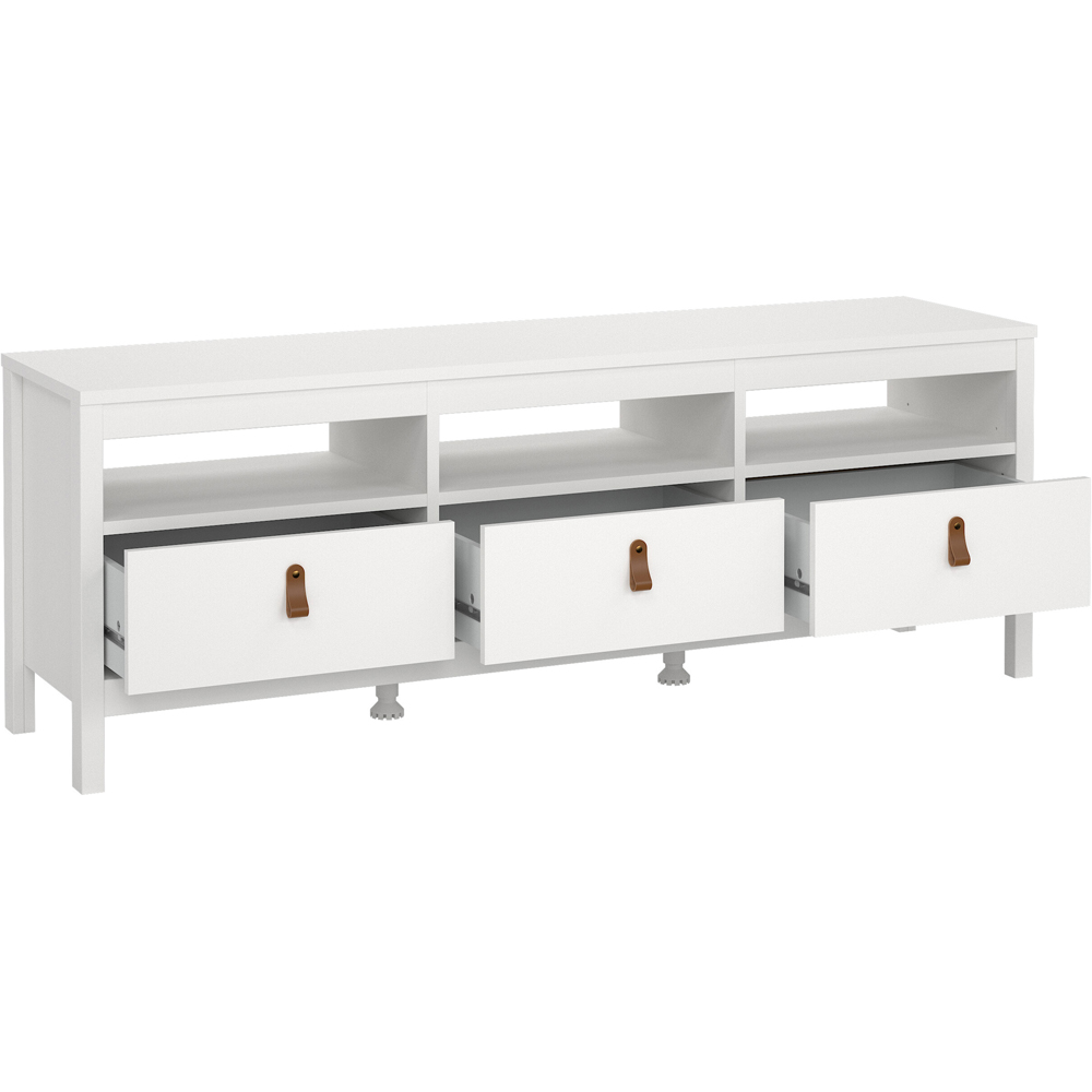 Florence Barcelona 3 Drawer 3 Shelf White TV Unit Image 4