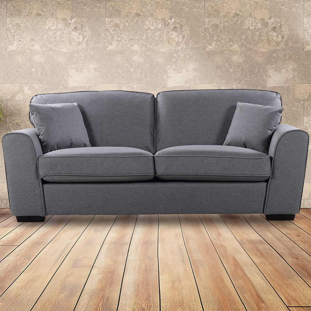 Chelsea 3 Seater Dark Grey Fabric Sofa Image 1