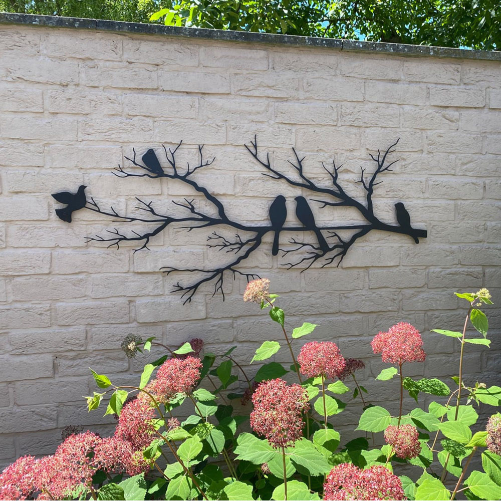Decortie Birds on Branch Metal Line Art Wall Decor Image 3