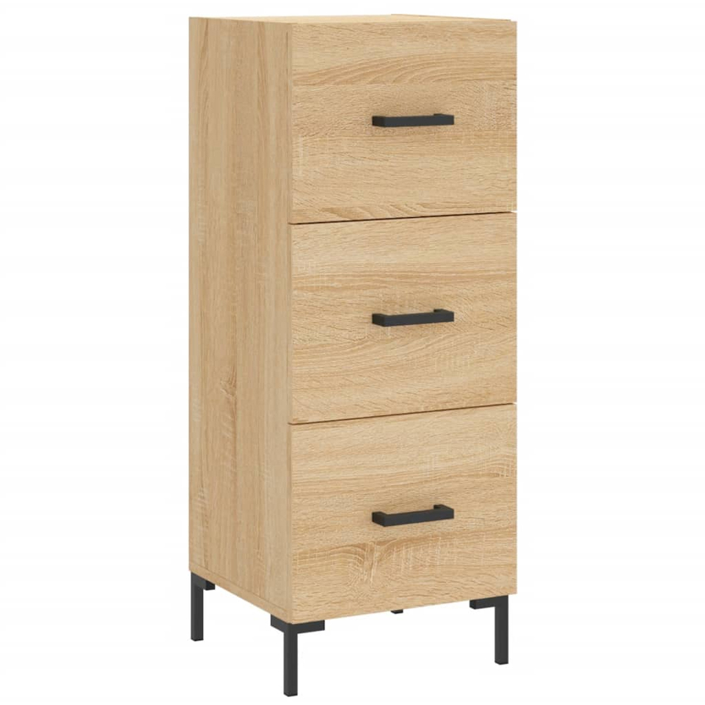 vidaXL Single Door 3 Drawer Brown Oak Highboard Image 5