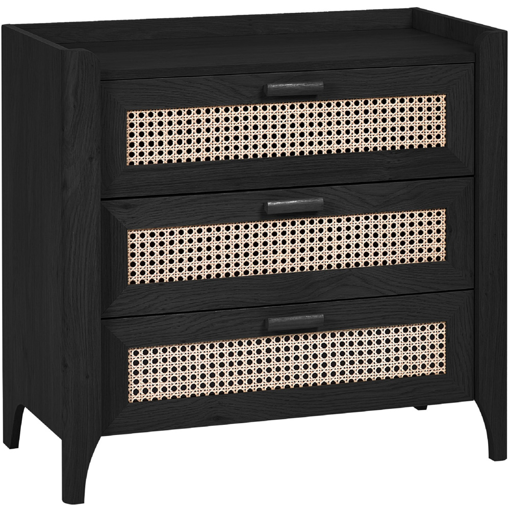 Julian Bowen Sydney 3 Drawer Black Ash Chest of Drawers Image 2