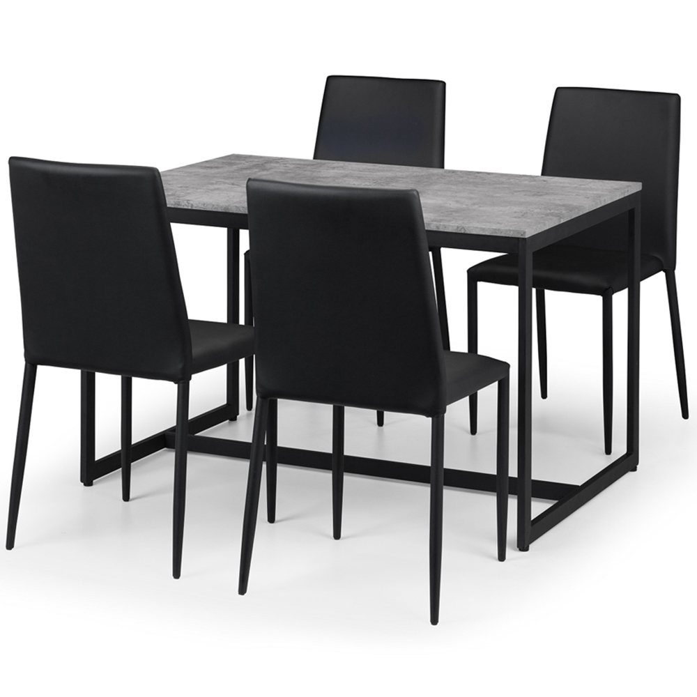 Julian Bowen Staten Jazz 4 Seater Dining Set Black Image 2