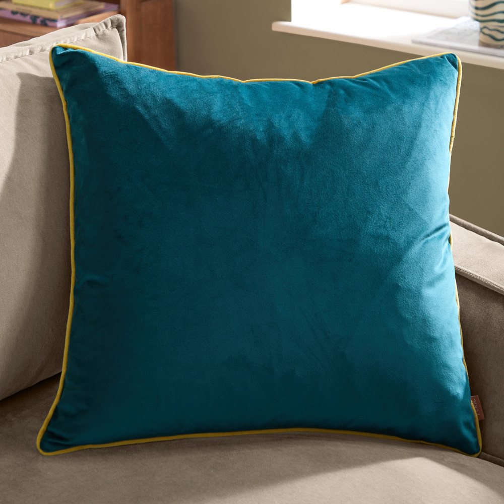Furn Meridian Teal and Cylon Velvet Cushion 45 x 45cm Image 2