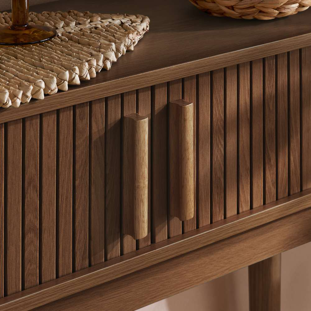 Birlea Axel 2 Door Walnut Fluted Console Table Image 5
