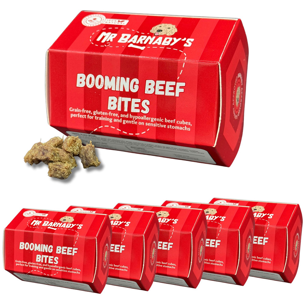 Mr Barnaby's Booming Beef Bites Dog Treats 6 Pack Image 1