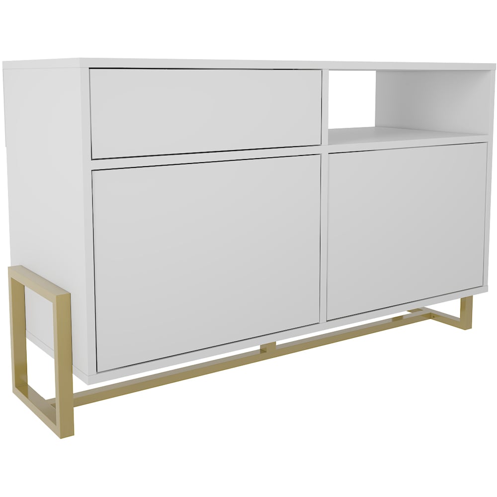 Decorotika Utopie 3 Door Singe Shelf White Modern Storage Cabinet Image 2