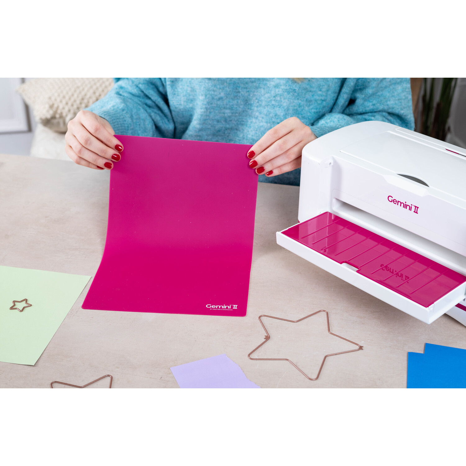 Crafter's Companion Gemini II Rubber Embossing Mat - Raspberry Image 4