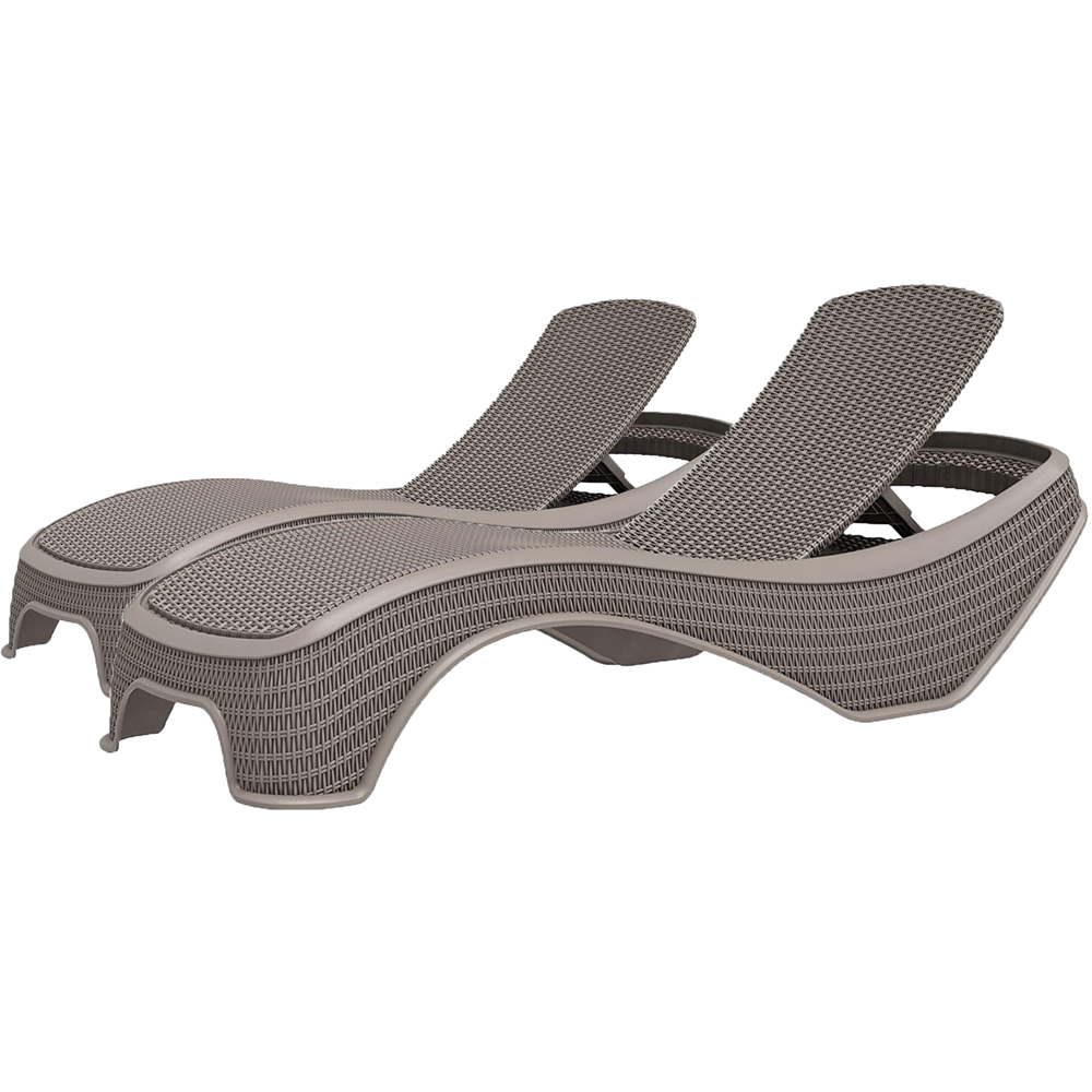 Centurion Supports Set of 2 Maldives Grey Rattan Adjustable Sun Lounger Image 4