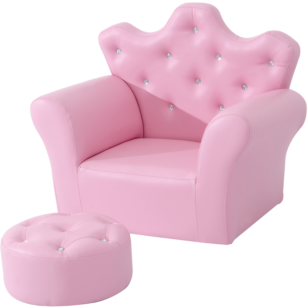 Tommy Toys Pink Kids Armchair and Ottoman Image 2