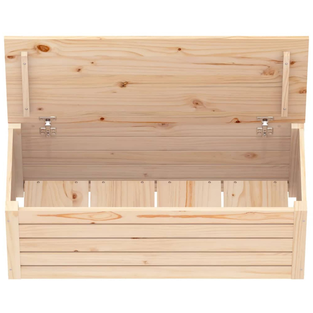 vidaXL Brown Solid Pine Wood Storage Box with Lid 89 x 36.5 x 33cm Image 5