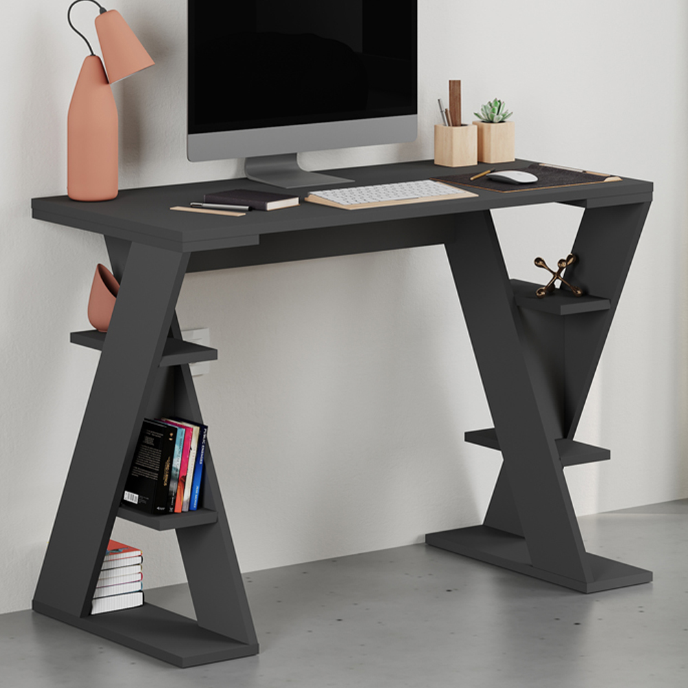 Decortie Papillon 6 Shelf Desk Anthracite Image 1