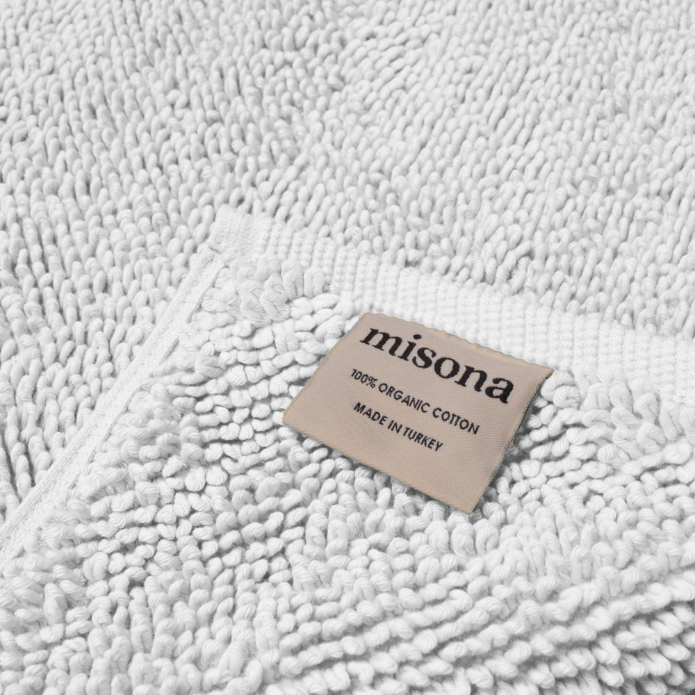 Misona Loop White Reversible Organic Cotton Bath Mat 50 x 80cm Image 2