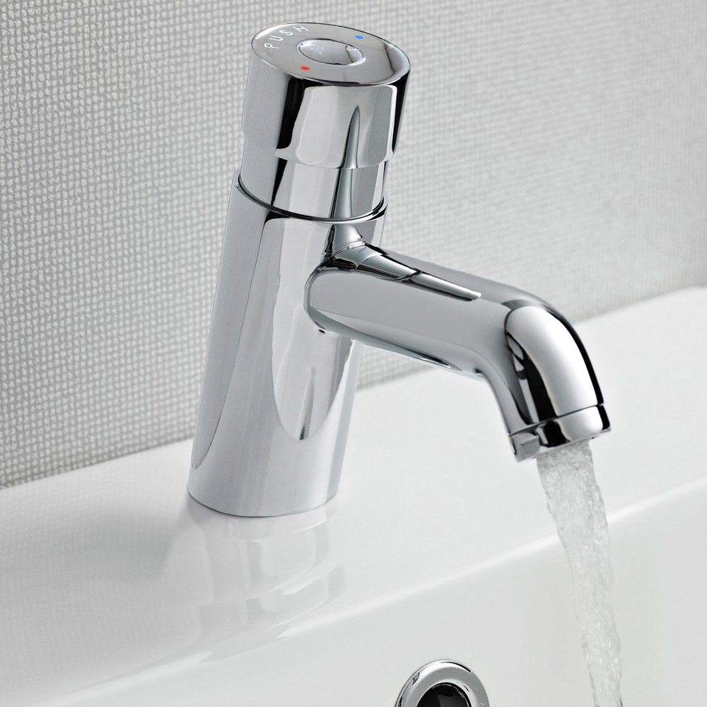 Nes Home Marin Chrome Round Non Concussive Basin Mixer Tap Image 2