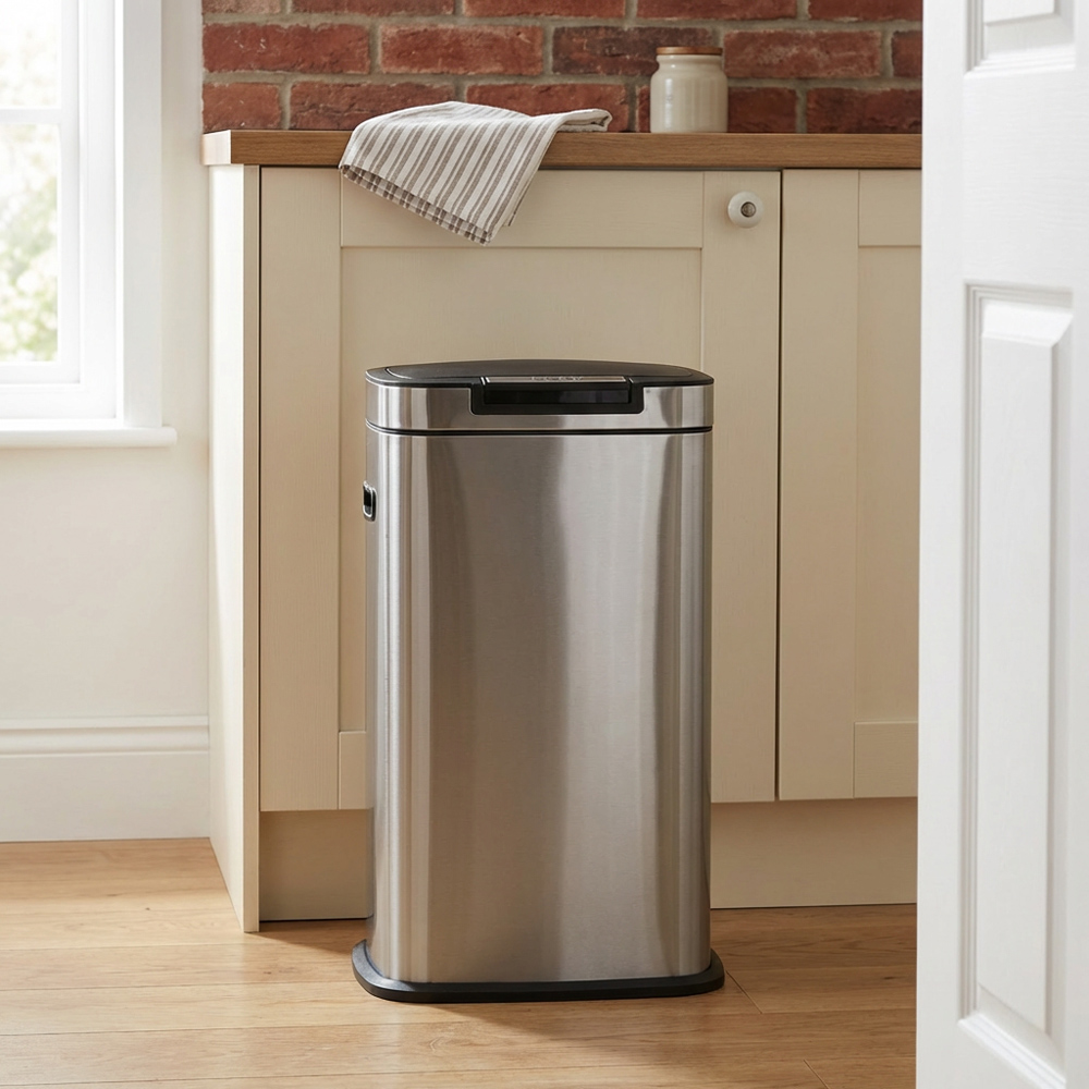 Kitchen Master Stainless Steel Rectangular Push bar Bin 40L Image 4