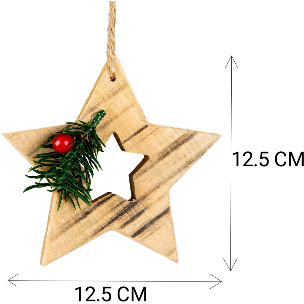 Shatchi Star Wooden Craft Hanging Christmas Decoration | Wilko