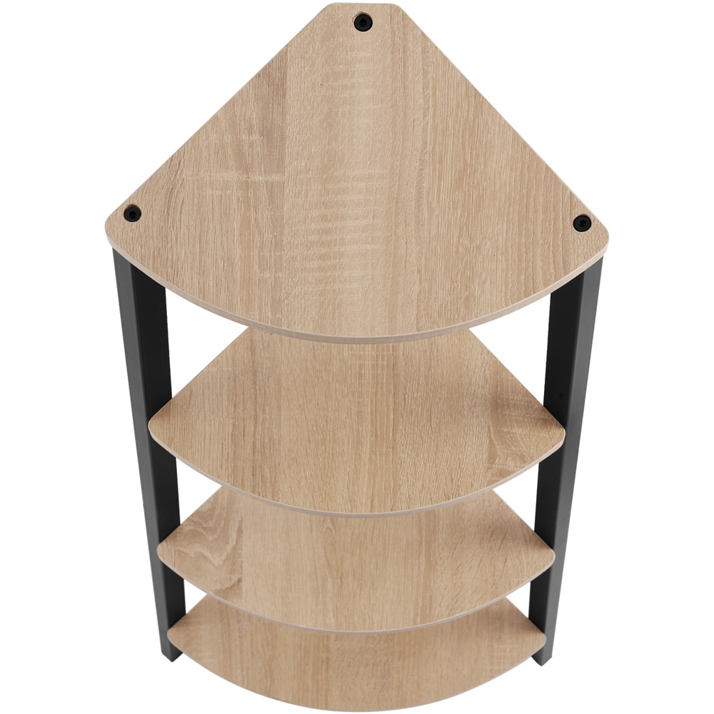 tectake Newbridge 4 Shelf Oak Sonoma Corner Shelving Unit Image 4