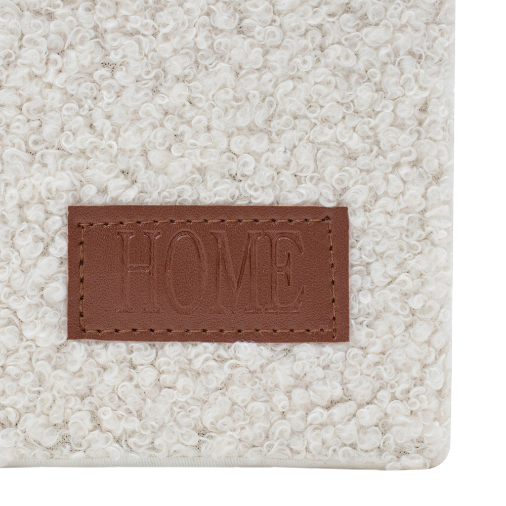 JVL Shiro White Boucle Fabric Rectangular Storage Basket 3 Pack Image 6