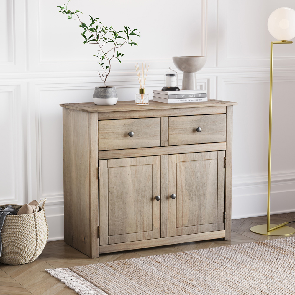 Vida Designs Panama 2 Drawer Pine Sideboard Image 4