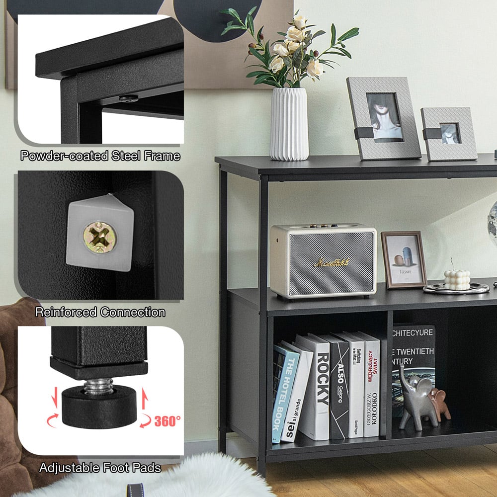Costway 4 Shelf Black Sideboard Image 7
