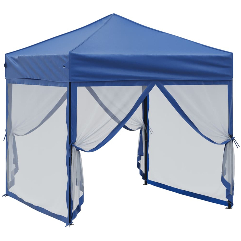 vidaXL 2 x 2m Blue Foldable Party Tent with Sidewalls Image 3