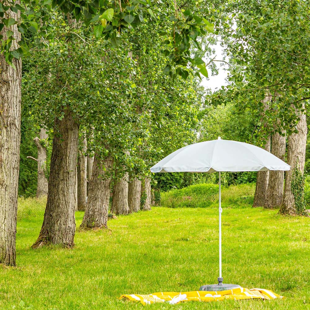 Harbour Housewares Grey Metal Beach Parasol with Fillable Base 1.74 x 1.93m Image 4