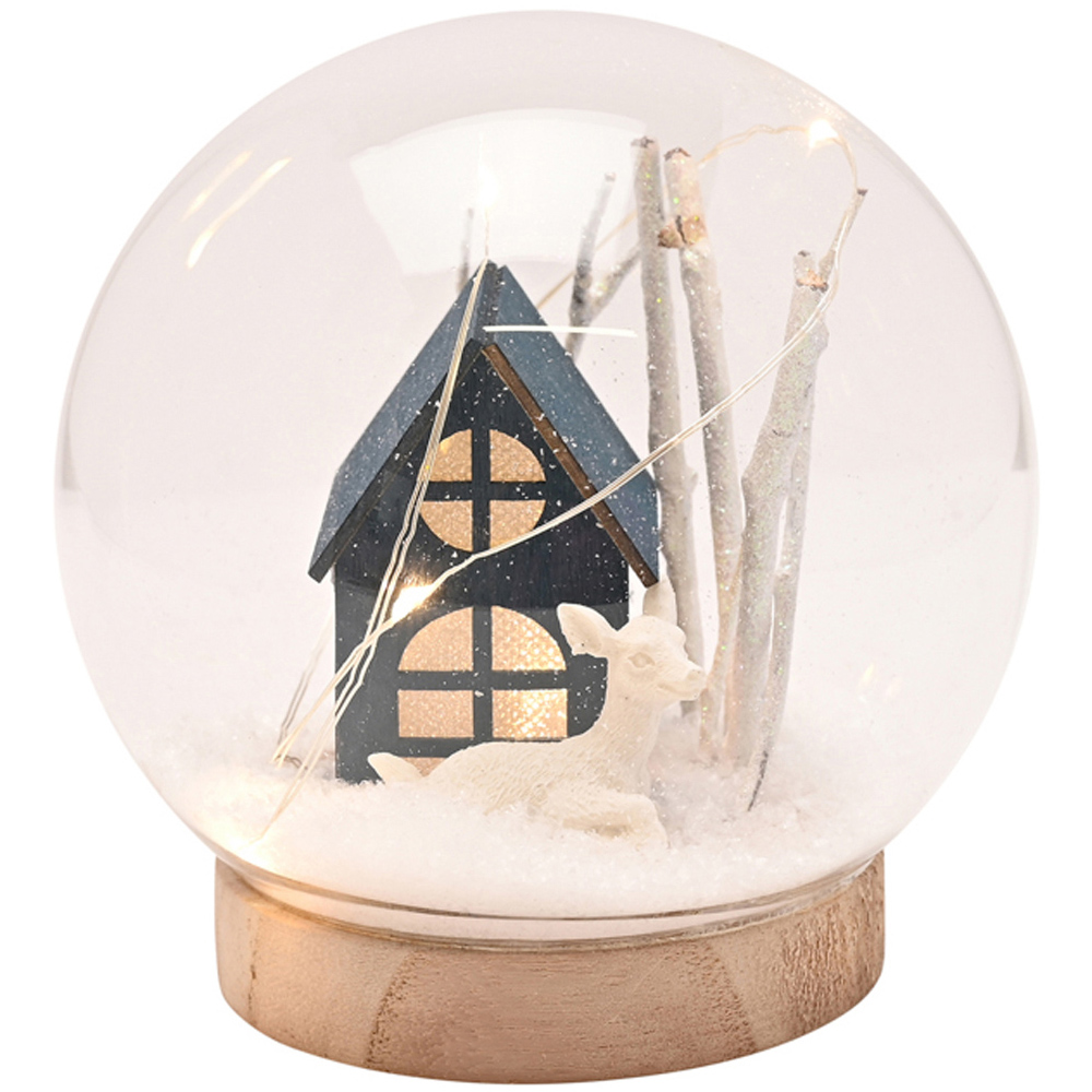 The Seasonal Gift Co Turtle Dove LED Dome House Christmas Decoration 12cm Image 1