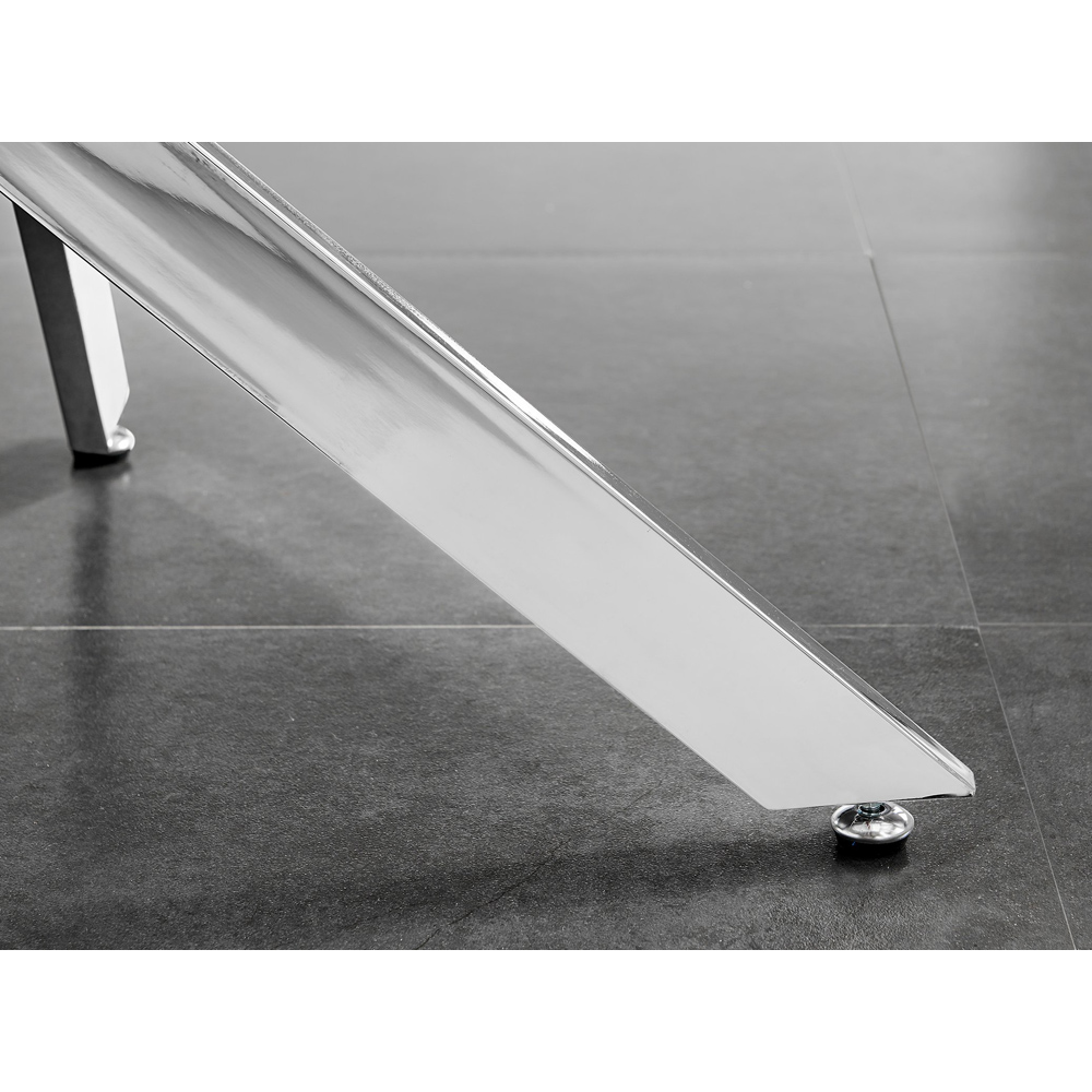 Furniturebox Arona Valera Glass 4 Seater Round Dining Set Chrome and Grey Image 4