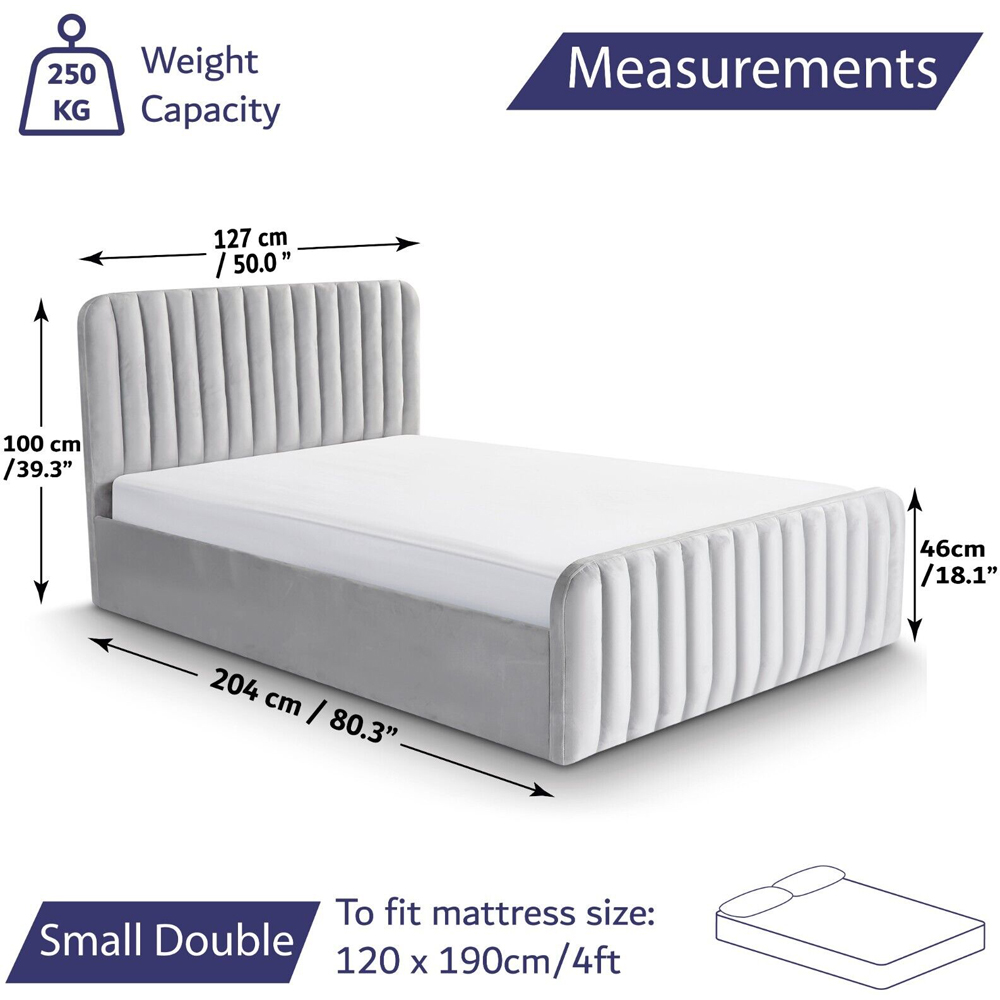 Home Treats Small Double Velvet Padded Ottoman Bed Image 8