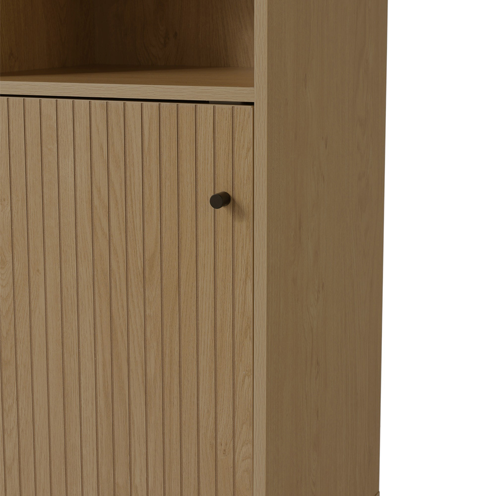 H&O Direct Single Drawer 4 Shelf Tall Wooden Freestanding Storage Cabinet Image 5