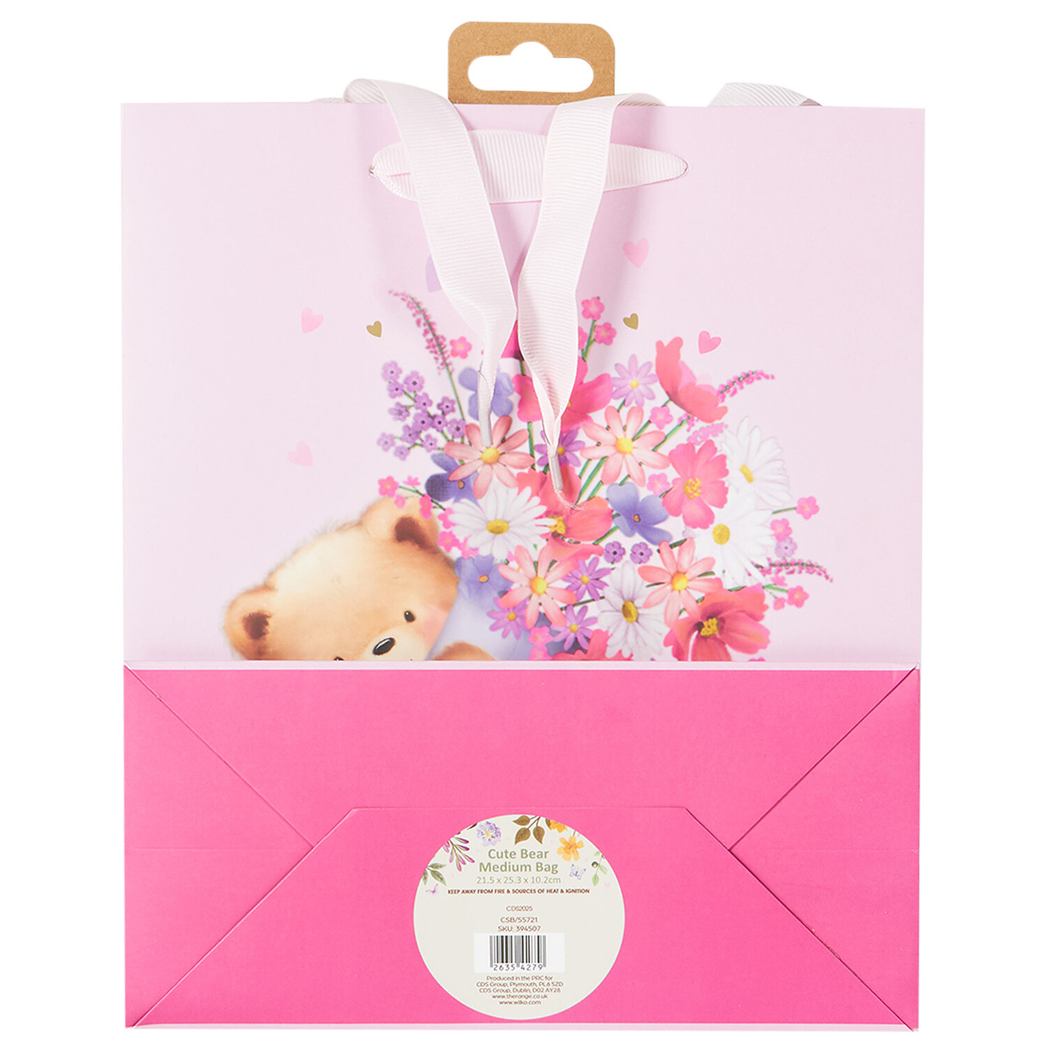 Mothers Day Cute Bear Medium Gift Bag - Pink Image 2