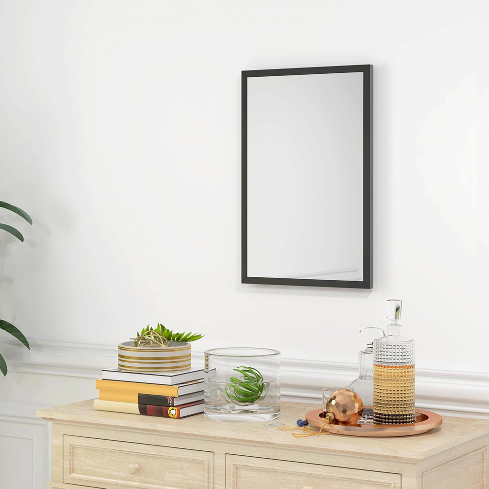 Portland Black Bathroom Wall Mirror 60 x 40cm Image 2
