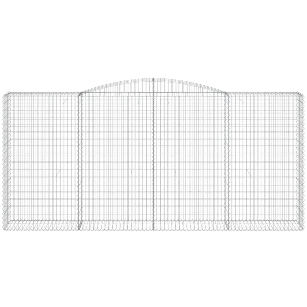 vidaXL Silver Galvanised Iron Arched Gabion Basket 400 x 50 x 180/200cm 3 Pack Image 2