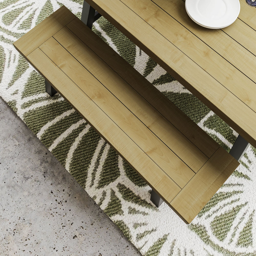 FWStyle Lowry Industrial Dining Bench Image 4