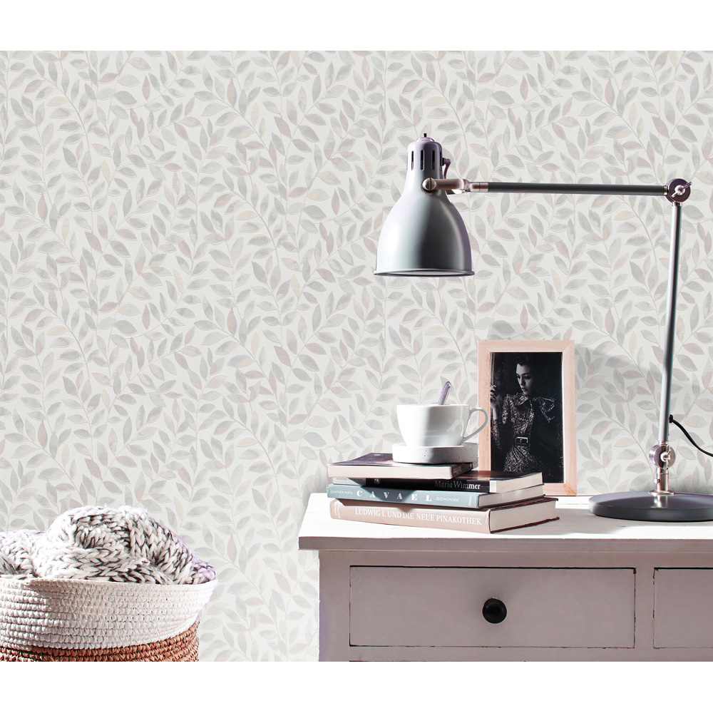 Erismann Ameroso Morris Style Leaf Grey Wallpaper Image 6