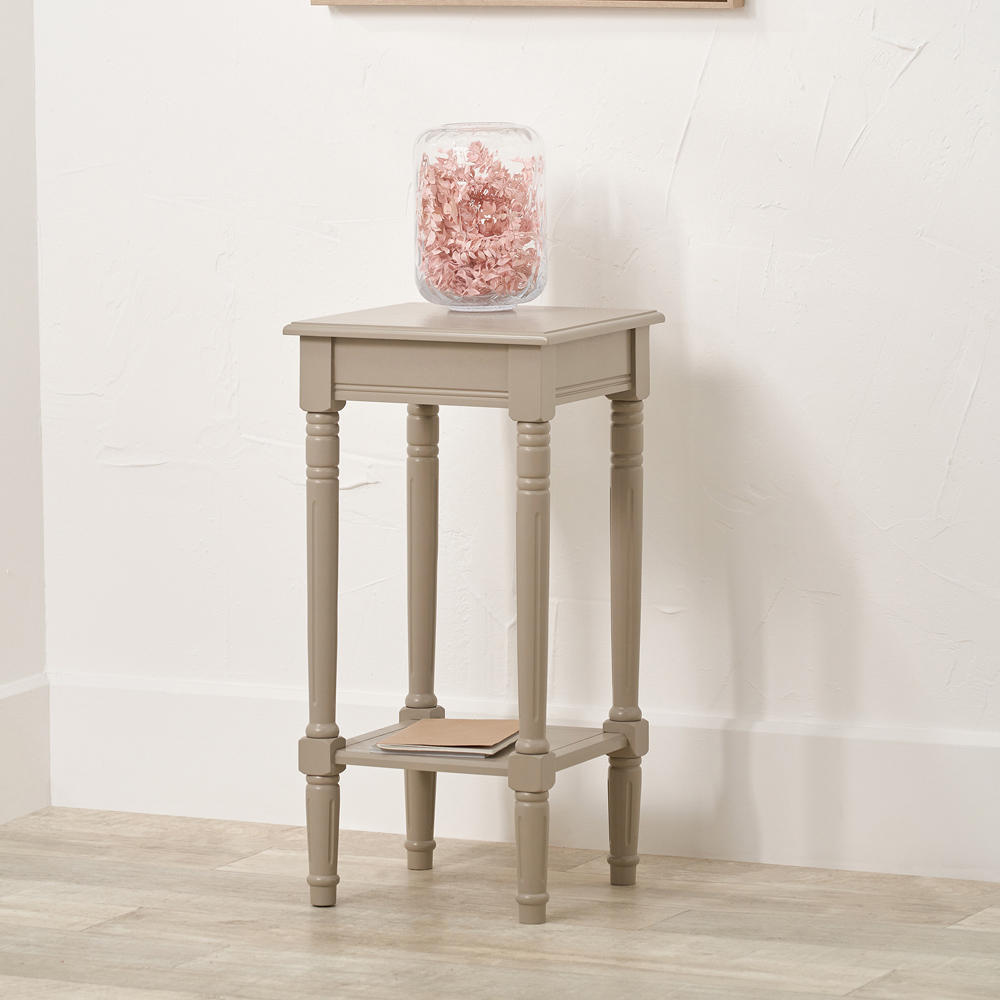 Pacific Lifestyle Heritage Single Shelf Putty Cream Pine Wood Accent Table Image 5