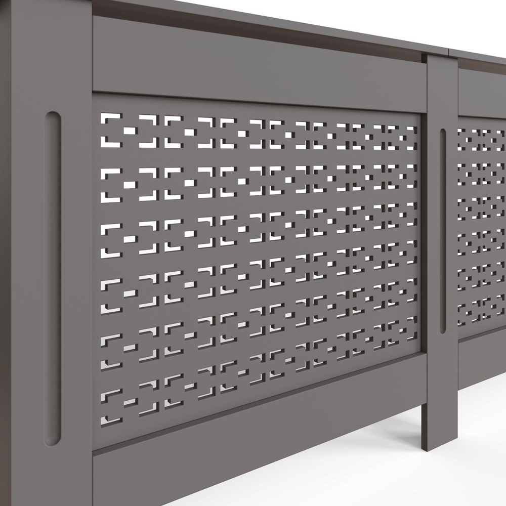 FWStyle Grey Geometric Pattern MDF Radiator Cover XL Image 4