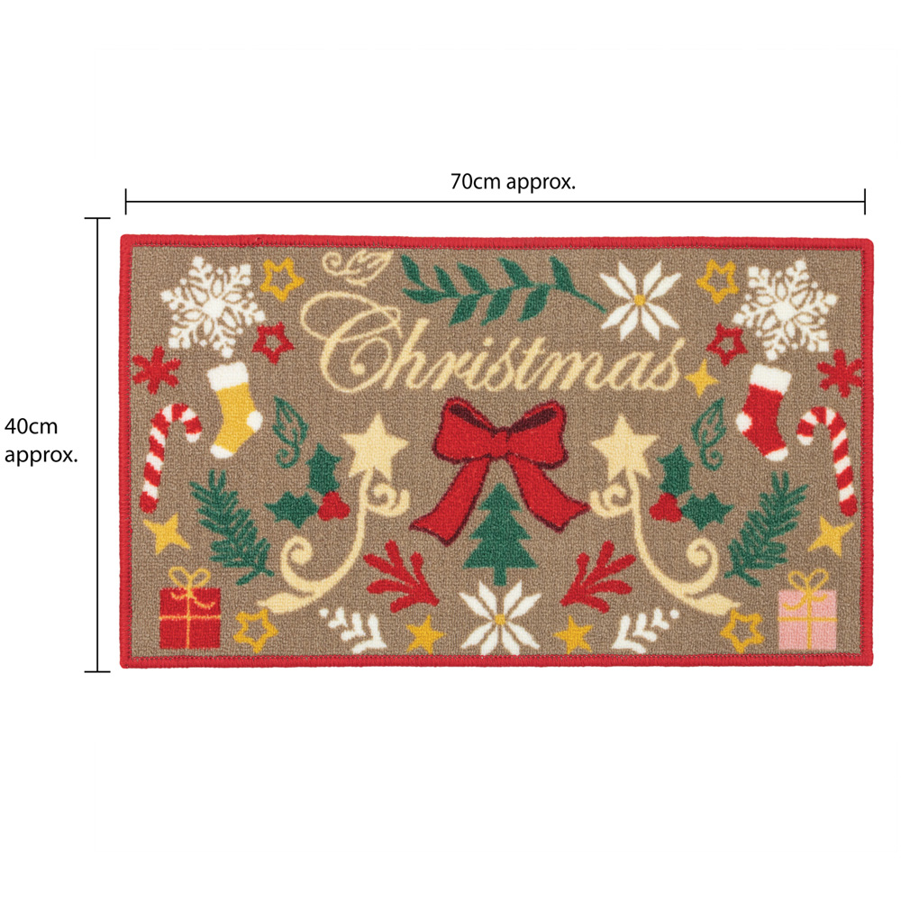 JVL Premium Scandi Christmas Nylon Pile Non Slip Indoor Mat 40 x 70cm Image 8
