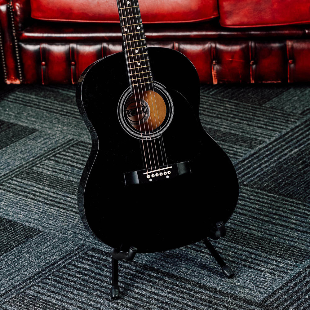 3rd Avenue Black Full Size Acoustic Guitar Set Image 3