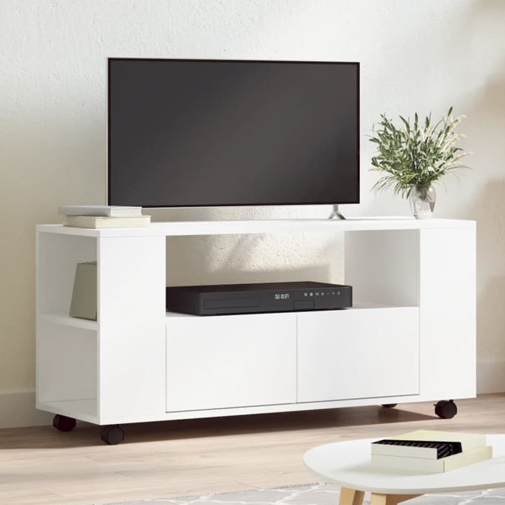 vidaXL 2 Drawer White TV Cabinet Image 1