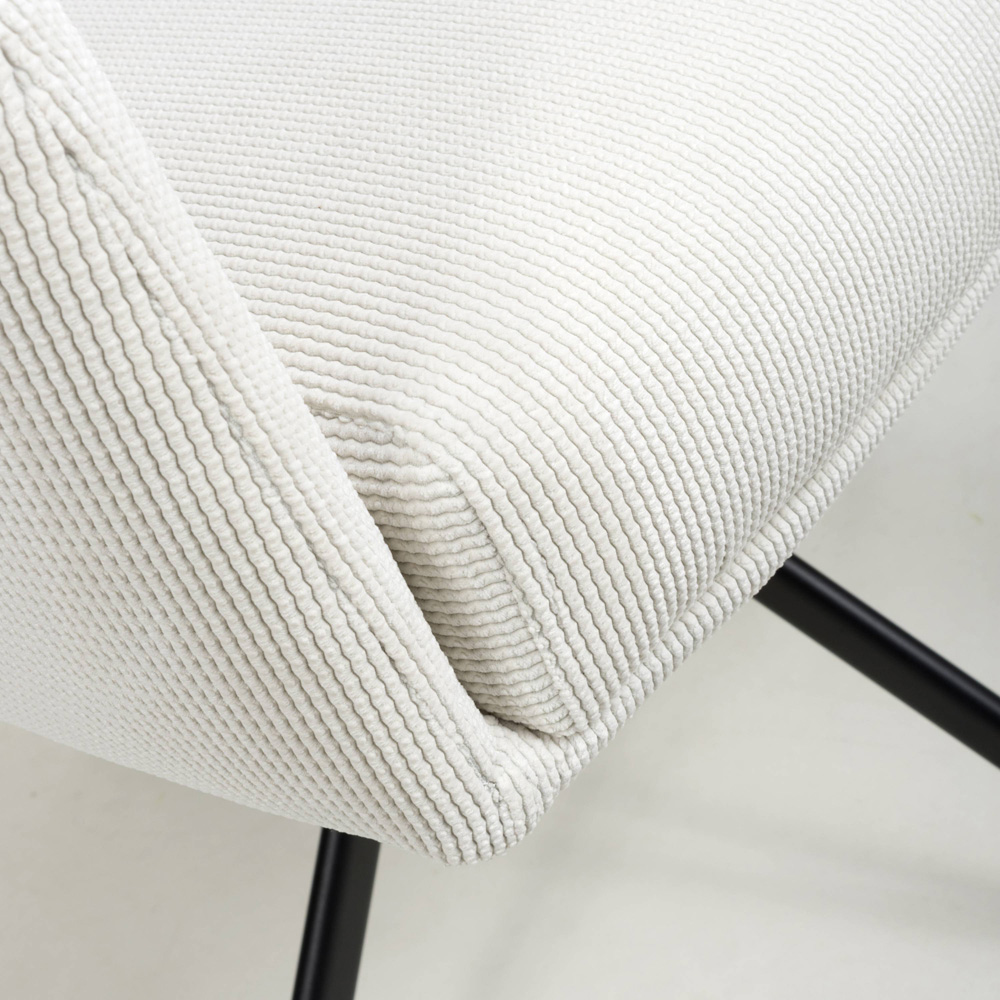 Polaris Set of 2 Corduroy White Swivel Chair Image 6