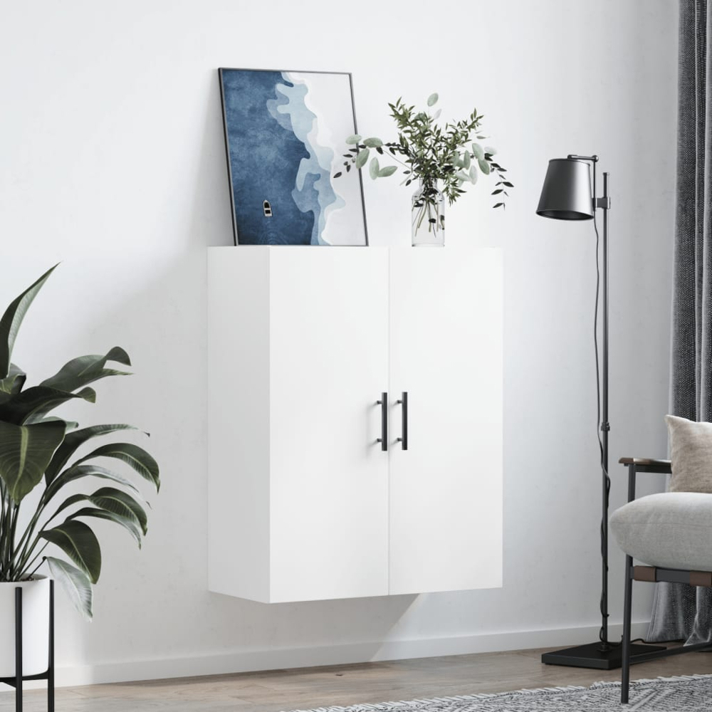 vidaXL 2 Door White Wall Mounted Slim Storage Cabinet Image 9