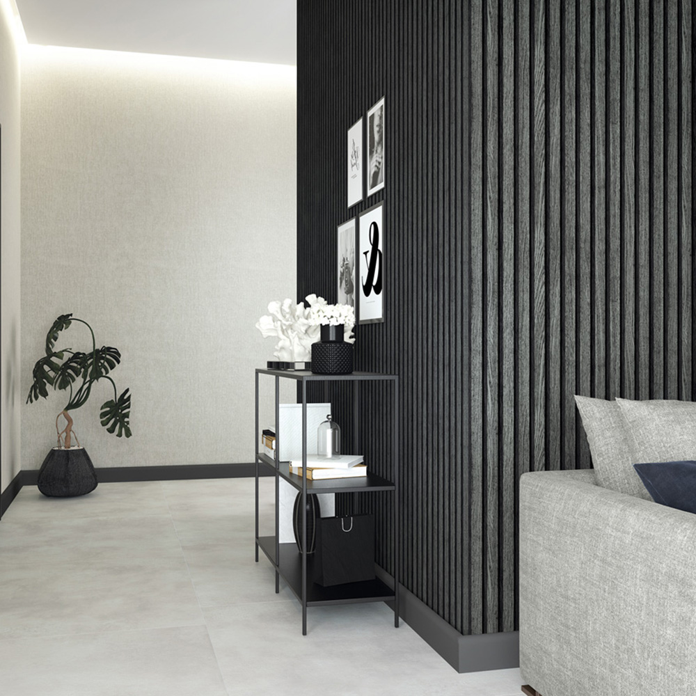 Galerie Industrial Effects Panelled Black and Anthracite Wallpaper Image 3