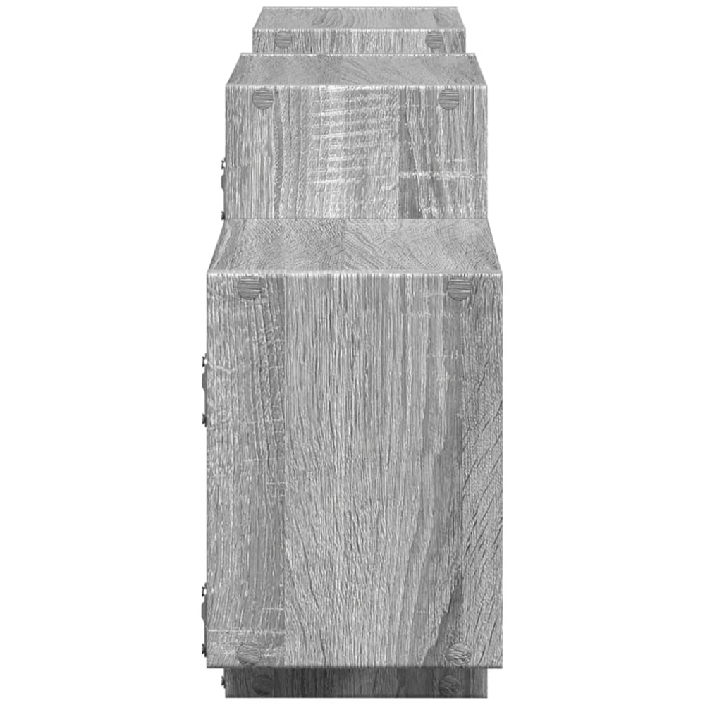 vidaXL 8 Shelf Grey Sonoma Floating Wall Shelf Image 4