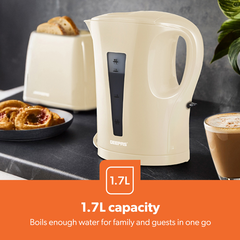 Geepas GK38029UK-BG Beige 1.7L Cordless Kettle 2200W Image 3