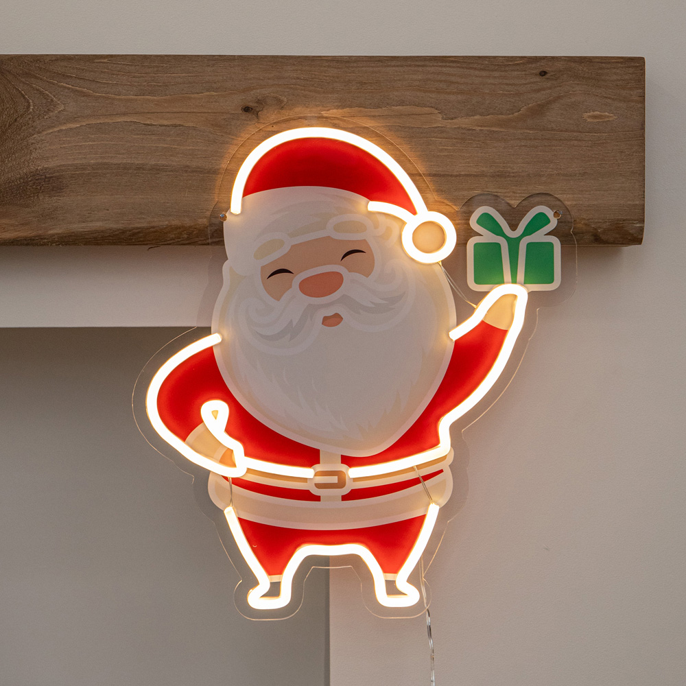 Samuel Alexander Warm White LED Santa Neon Sign Christmas Decoration 40cm Image 6
