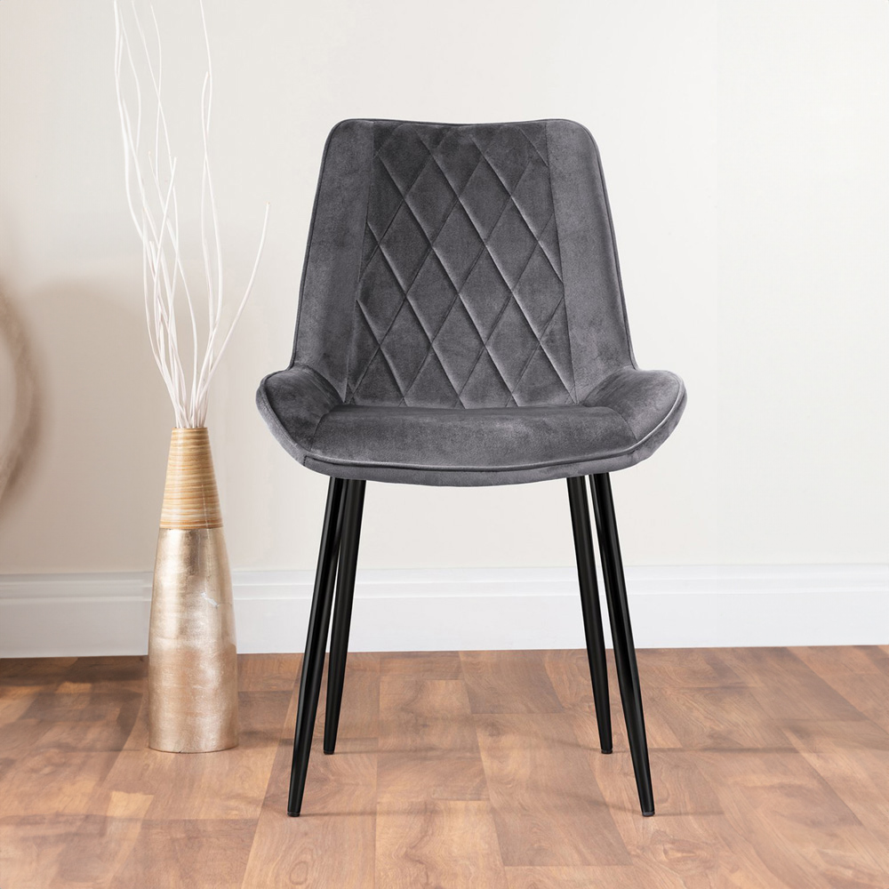 Furniturebox Arona Cesano 6 Seater Round Dining Set White Gloss Black and Grey Image 3