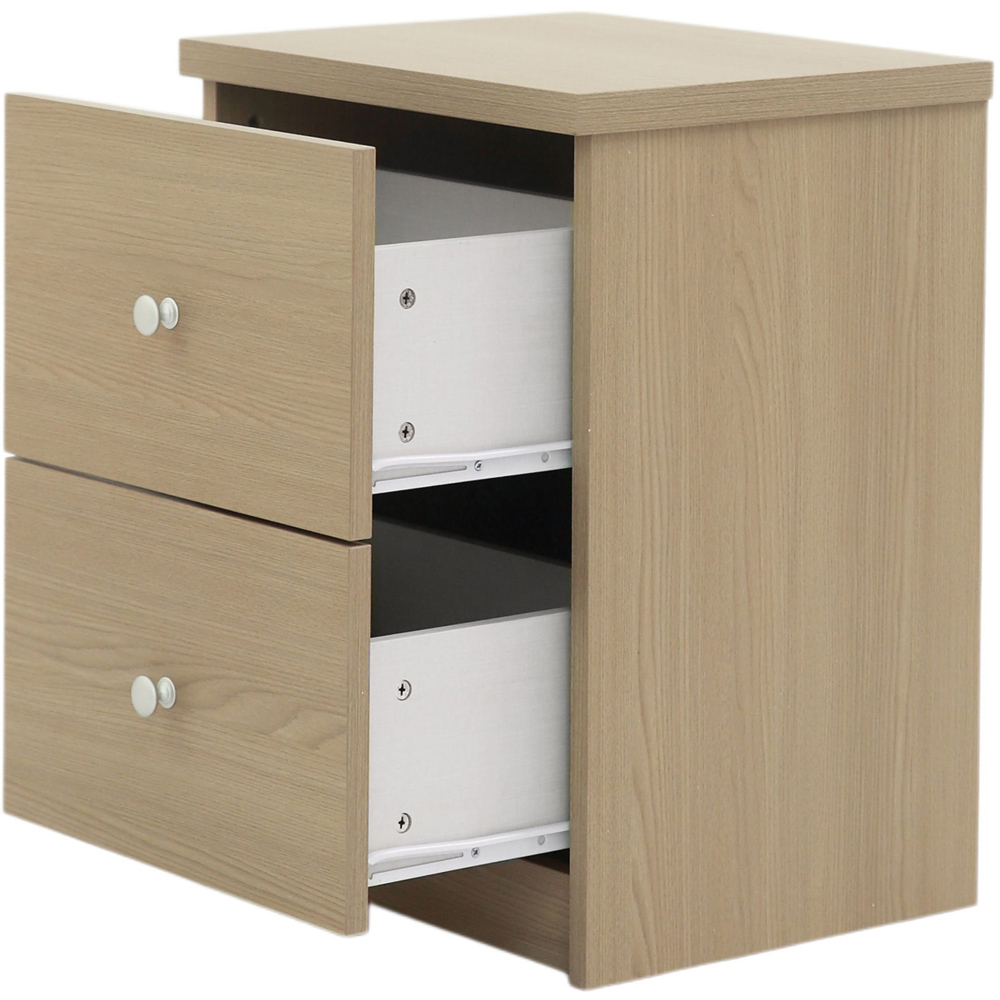 Core Products Freya 2 Drawer Smoked Oak Foil Finish Bedside Cabinet Image 3