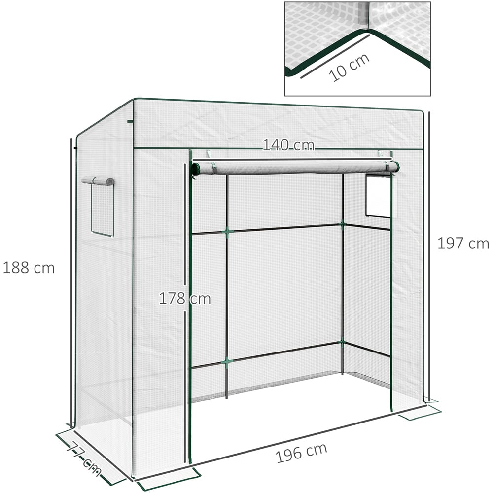 Outsunny White PE 6 x 6ft Walk In Greenhouse Image 7